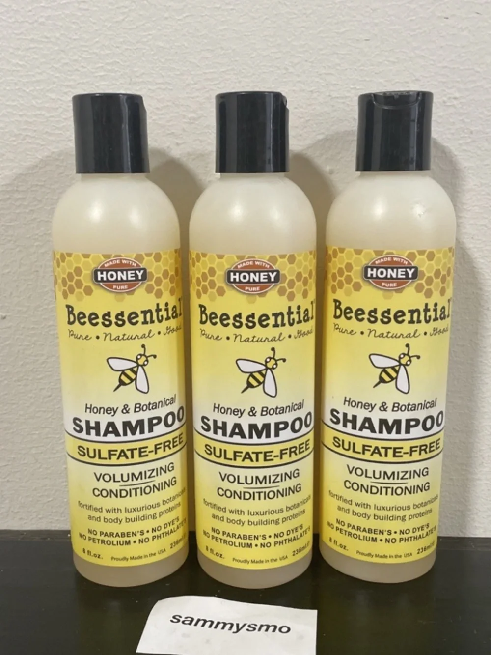 Beessential honey and botanical Shampoo volumizing, Sulfate Free 8oz x3